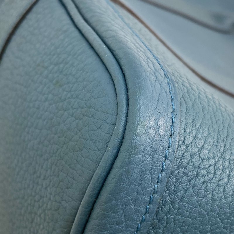 △ Hermes 愛馬仕 Grey Blue Negonda Calfskin Palladium Plated Metal Garden Party 36 Tote Bag Stamp [P] 灰藍色壓紋小牛皮鍍鈀金屬托特袋[P]刻 - 257023820-6