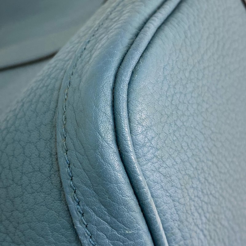 △ Hermes 愛馬仕 Grey Blue Negonda Calfskin Palladium Plated Metal Garden Party 36 Tote Bag Stamp [P] 灰藍色壓紋小牛皮鍍鈀金屬托特袋[P]刻 - 257023820-7