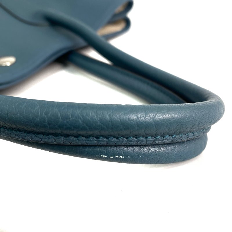 △ Hermes 愛馬仕 Grey Blue Negonda Calfskin Palladium Plated Metal Garden Party 36 Tote Bag Stamp [P] 灰藍色壓紋小牛皮鍍鈀金屬托特袋[P]刻 - 257023820-10