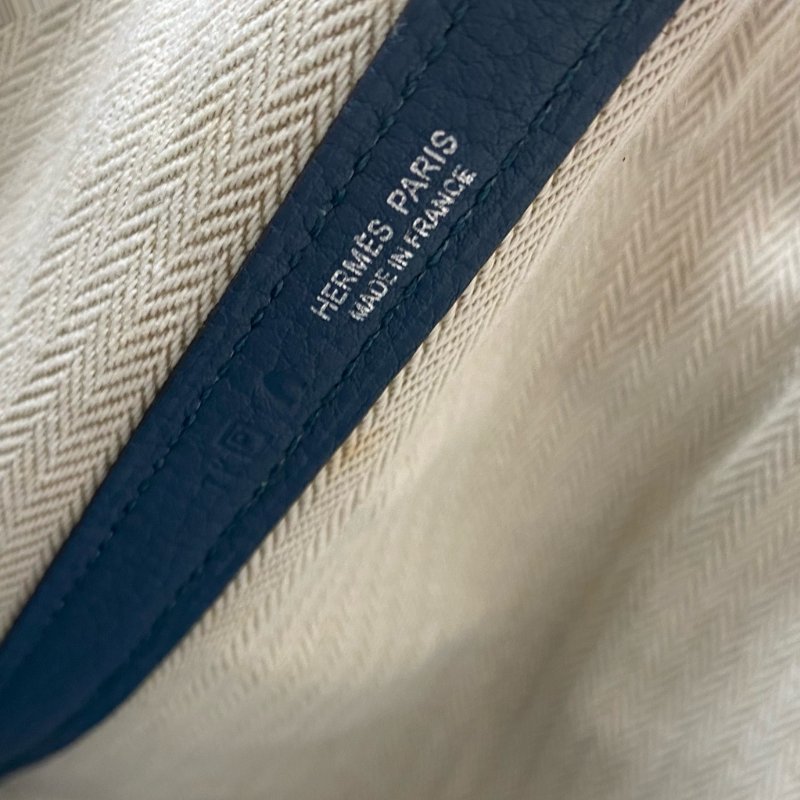 △ Hermes 愛馬仕 Grey Blue Negonda Calfskin Palladium Plated Metal Garden Party 36 Tote Bag Stamp [P] 灰藍色壓紋小牛皮鍍鈀金屬托特袋[P]刻 - 257023820-18