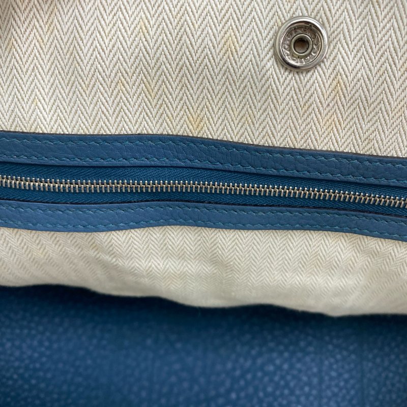 △ Hermes 愛馬仕 Grey Blue Negonda Calfskin Palladium Plated Metal Garden Party 36 Tote Bag Stamp [P] 灰藍色壓紋小牛皮鍍鈀金屬托特袋[P]刻 - 257023820-19