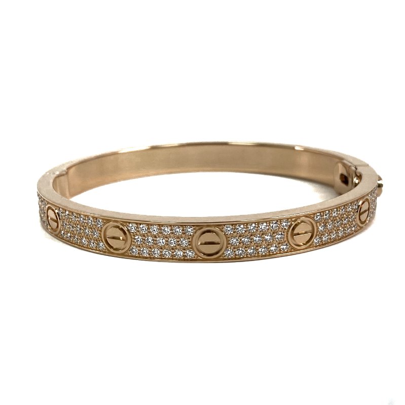 △ Cartier 卡地亞 18K Rose Gold Diamonds Love Bangle #17 46.19g 18K玫瑰金鑽石手鐲 - 257024048-2