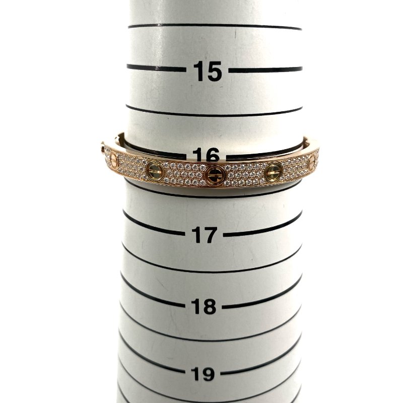 △ Cartier 卡地亞 18K Rose Gold Diamonds Love Bangle #17 46.19g 18K玫瑰金鑽石手鐲 - 257024048-6