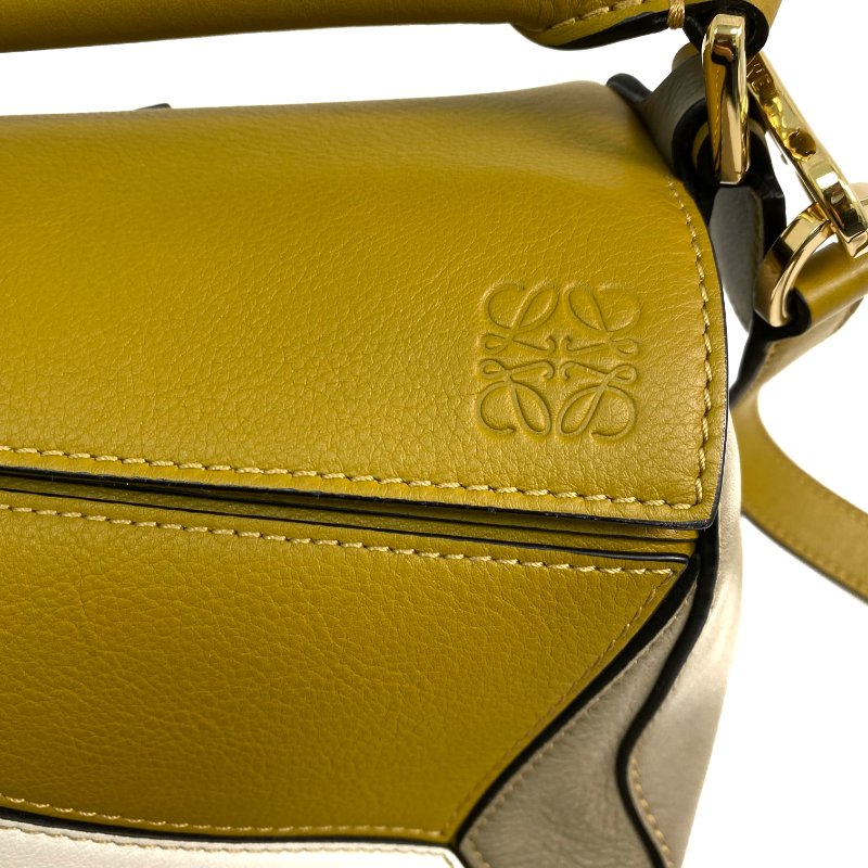 △ Loewe 羅意威 Beige, Yellow Brown And Grey Calfskin Puzzle 2 Way Bag 米白色, 土黃色, 灰色小牛皮兩用袋 - 257023987-14
