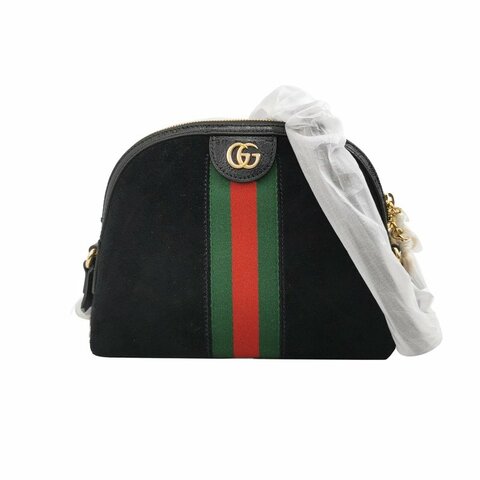 Gucci Ophidia小號帆布翻毛皮油蠟皮撞色條紋雙G斜挎包單肩包