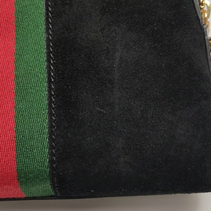 Gucci Ophidia小號帆布翻毛皮油蠟皮撞色條紋雙G斜挎包單肩包-11