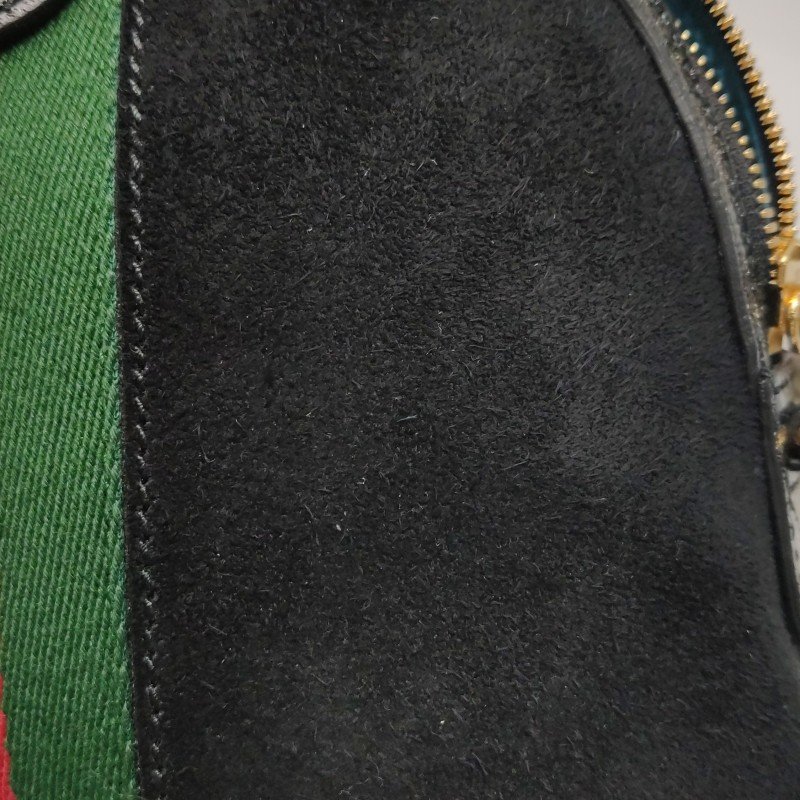 Gucci Ophidia小號帆布翻毛皮油蠟皮撞色條紋雙G斜挎包單肩包-13