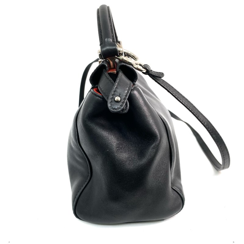 △ Fendi 芬迪 Black Calfskin Peekaboo Mini 2 Way Bag 8BN244 黑色小牛皮兩用袋 - 257024219-3