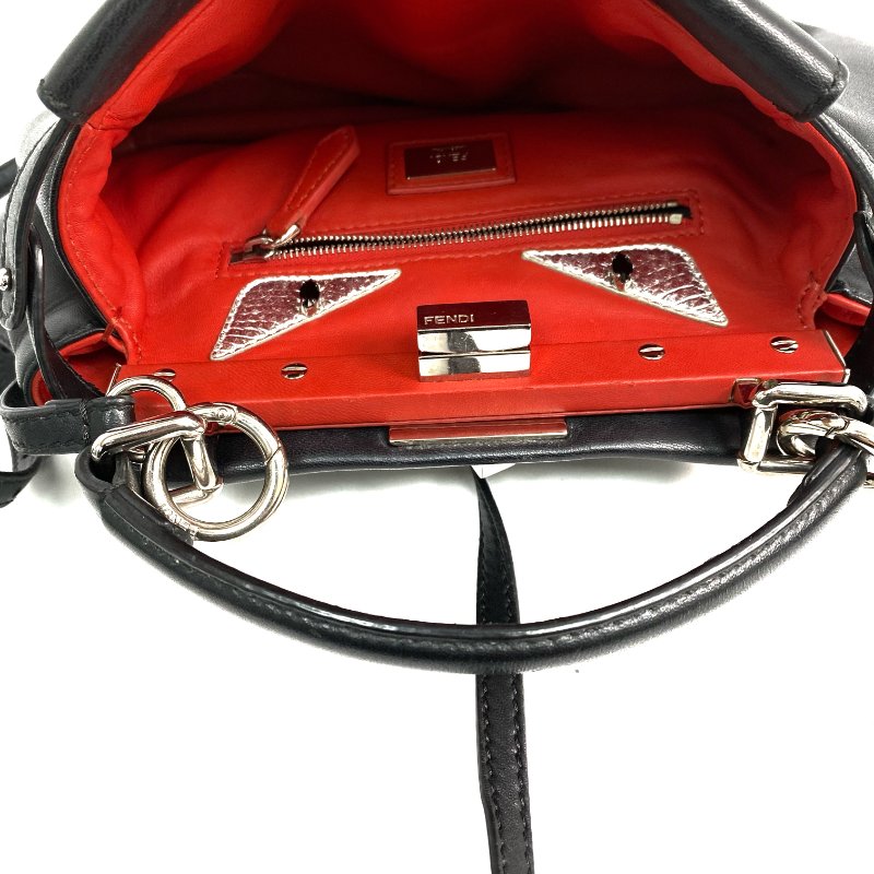 △ Fendi 芬迪 Black Calfskin Peekaboo Mini 2 Way Bag 8BN244 黑色小牛皮兩用袋 - 257024219-13