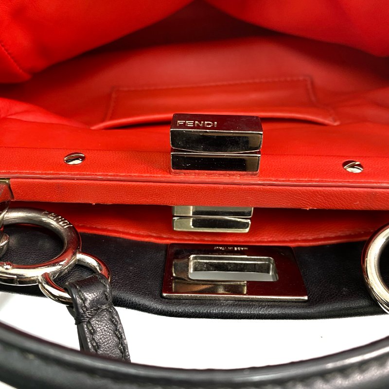 △ Fendi 芬迪 Black Calfskin Peekaboo Mini 2 Way Bag 8BN244 黑色小牛皮兩用袋 - 257024219-20