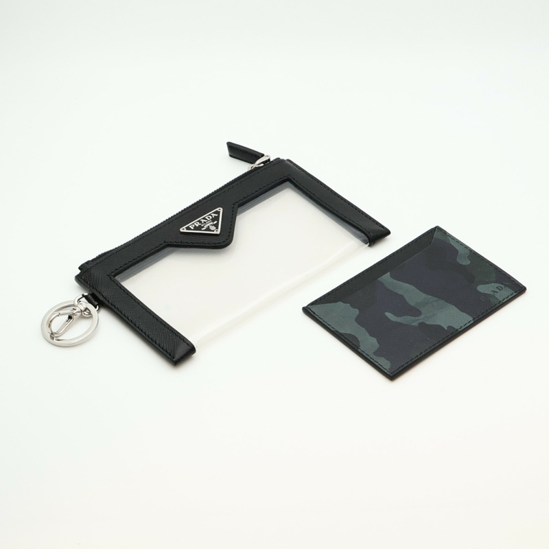 PRADA 皮革Card Case銀扣卡片套-2