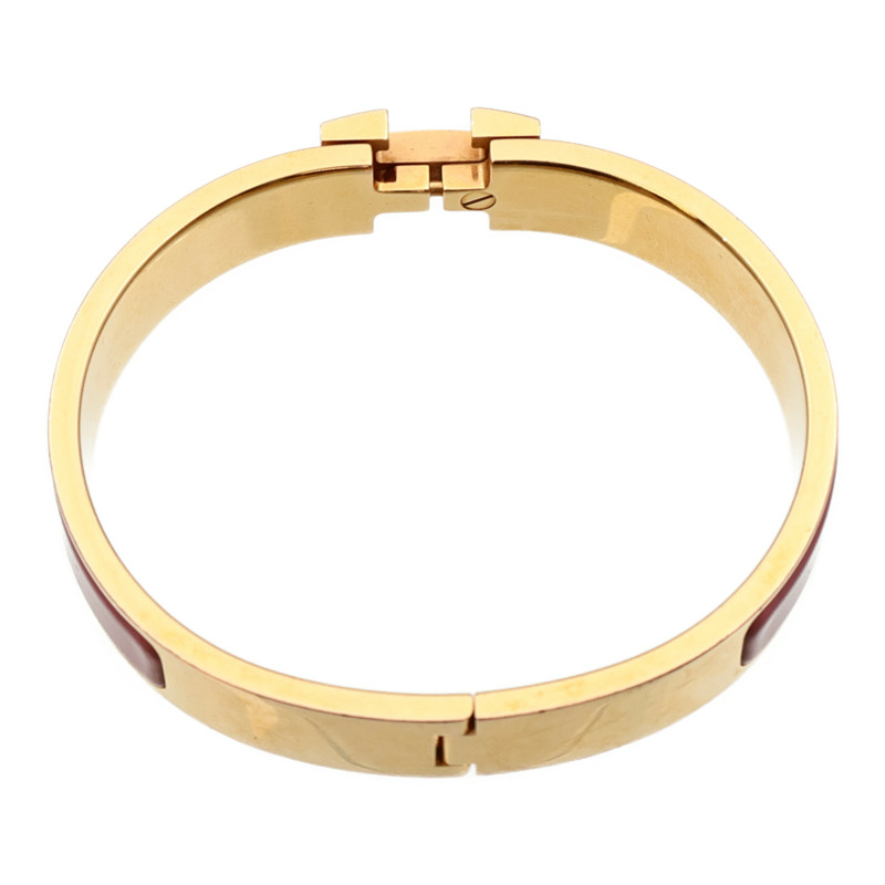 HERMES 金屬/琺瑯Clic H手鐲-4