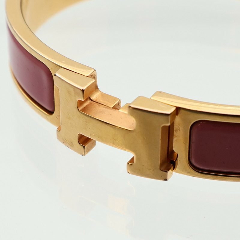 HERMES 金屬/琺瑯Clic H手鐲-5