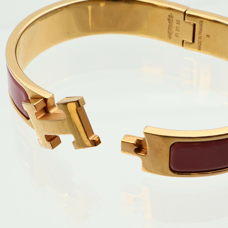 HERMES 金屬/琺瑯Clic H手鐲-6