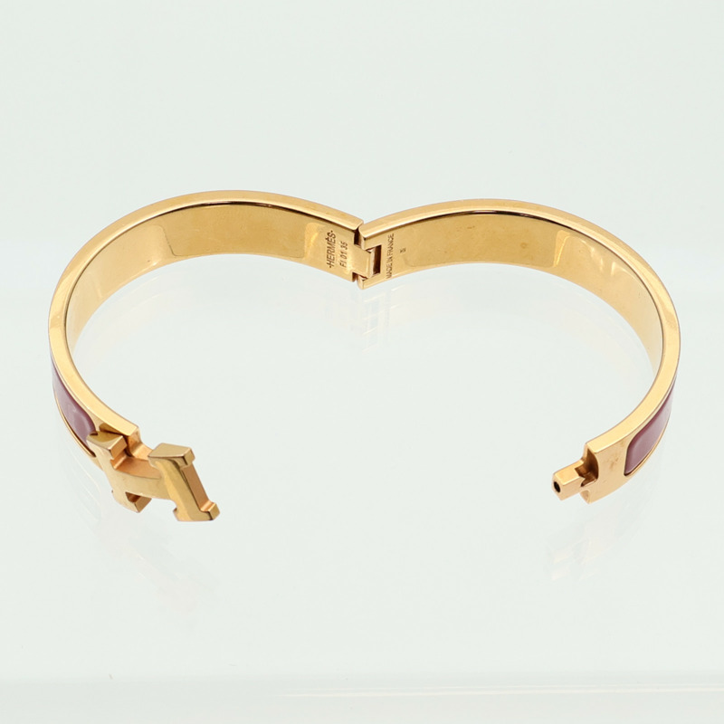 HERMES 金屬/琺瑯Clic H手鐲-7