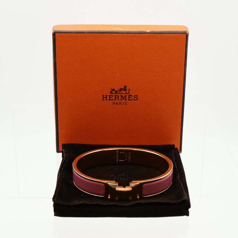 HERMES 金屬/琺瑯Clic H手鐲-10