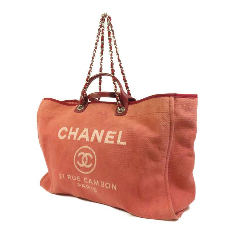 CHANEL 帆布Deauville Tote Extra Large銀扣手挽肩背兩用袋-2