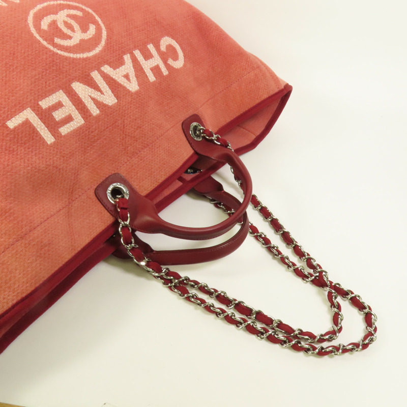 CHANEL 帆布Deauville Tote Extra Large銀扣手挽肩背兩用袋-4