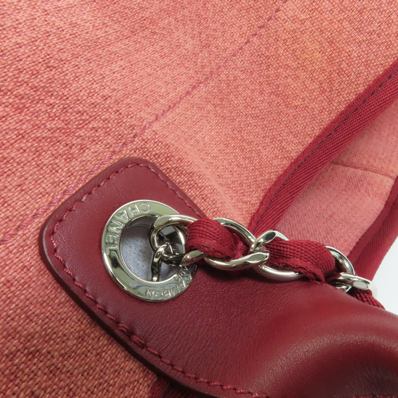 CHANEL 帆布Deauville Tote Extra Large銀扣手挽肩背兩用袋-5