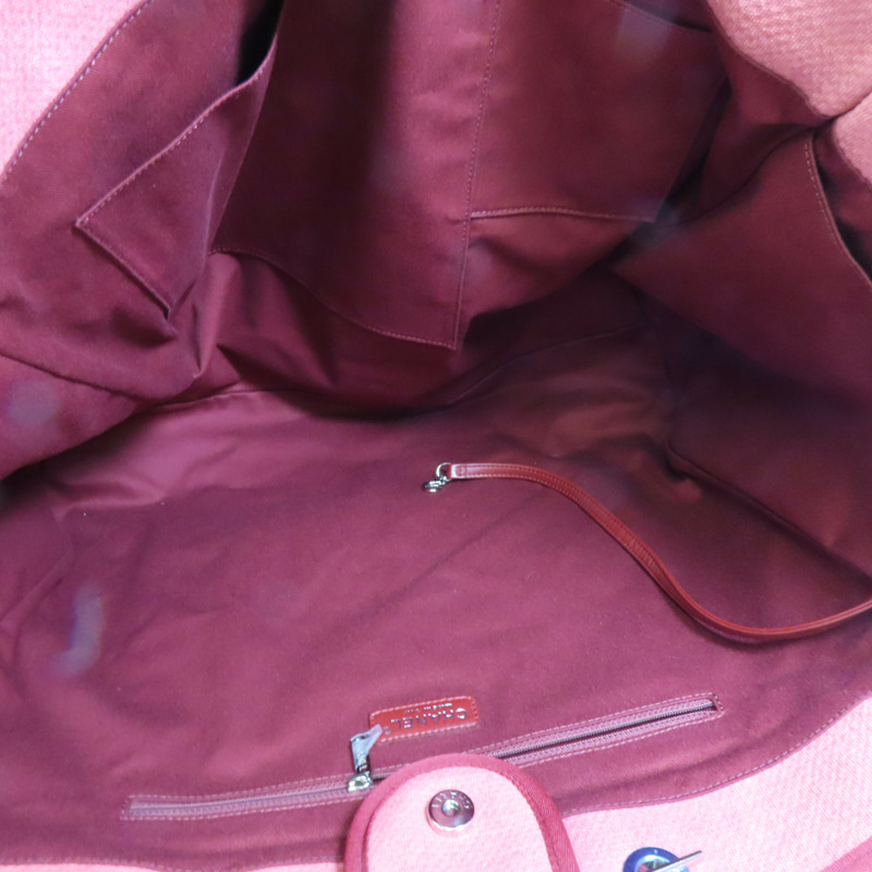 CHANEL 帆布Deauville Tote Extra Large銀扣手挽肩背兩用袋-6