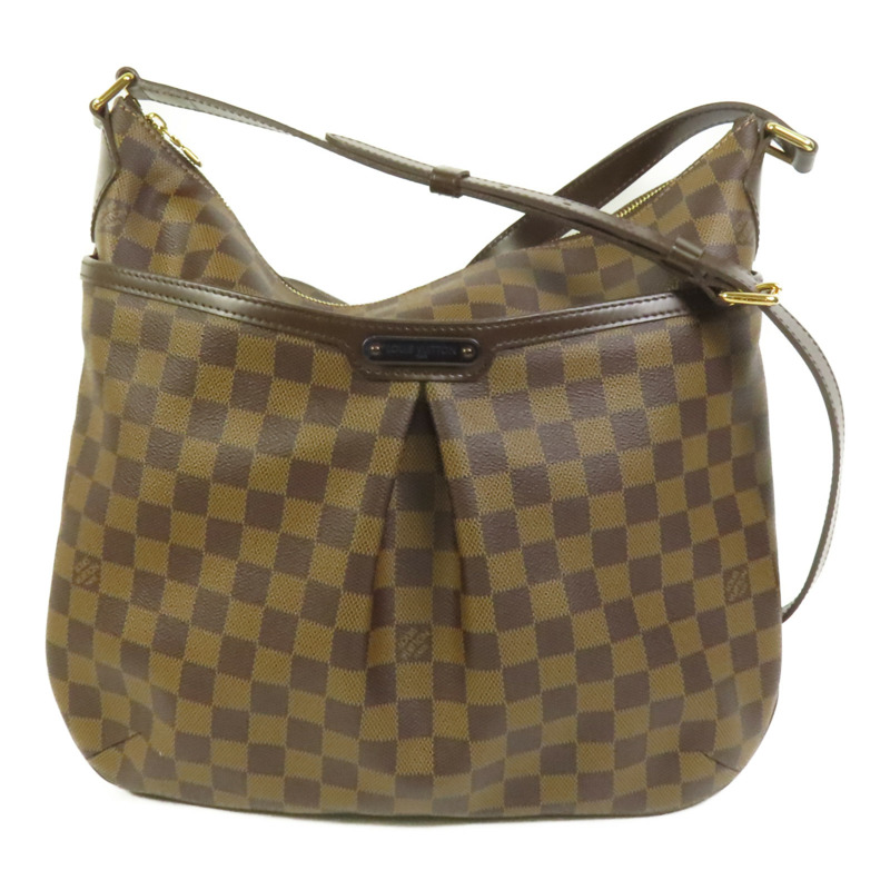LOUIS VUITTON Damier Bloomsbury PM金扣肩背袋棕色-0