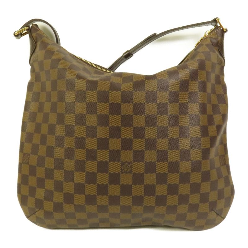 LOUIS VUITTON Damier Bloomsbury PM金扣肩背袋棕色-1