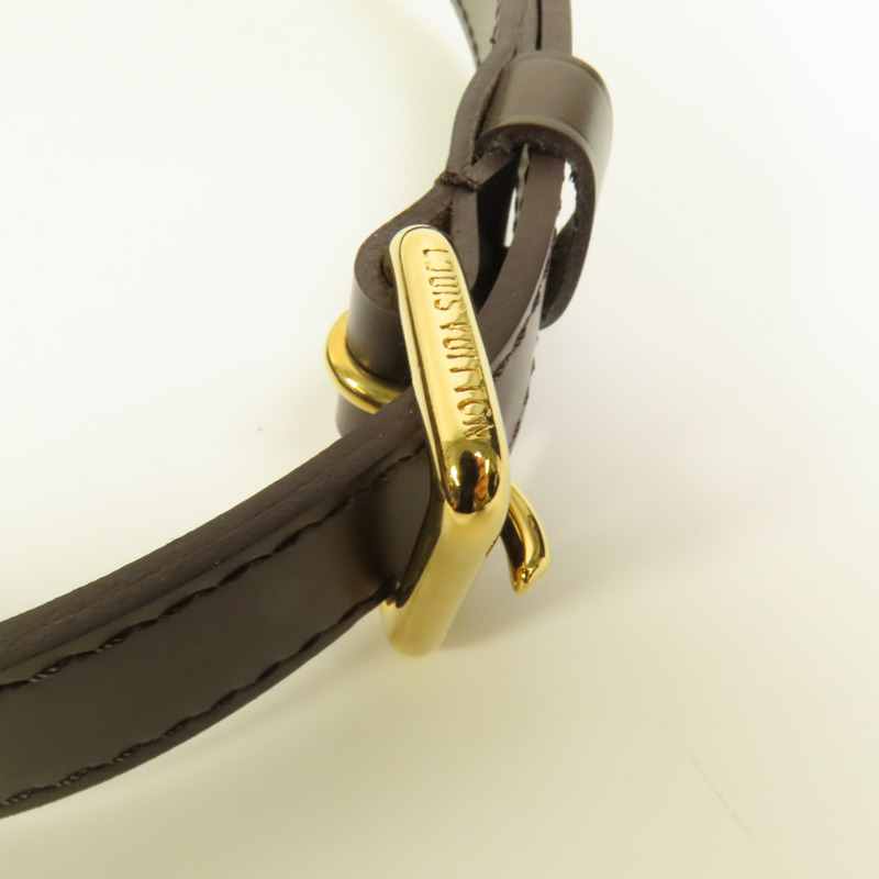 LOUIS VUITTON Damier Bloomsbury PM金扣肩背袋棕色-5