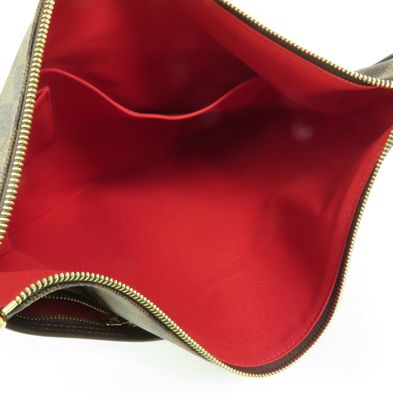 LOUIS VUITTON Damier Bloomsbury PM金扣肩背袋棕色-8