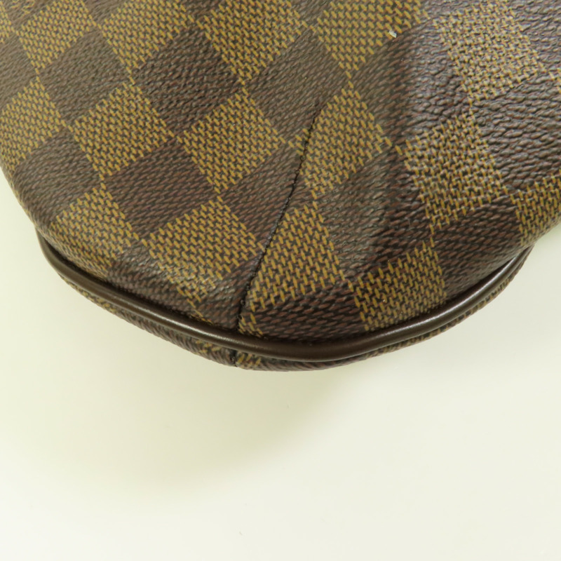 LOUIS VUITTON Damier Bloomsbury PM金扣肩背袋棕色-12