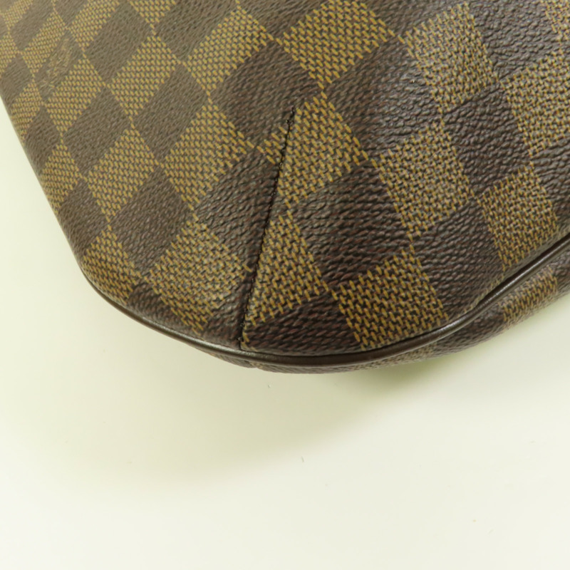 LOUIS VUITTON Damier Bloomsbury PM金扣肩背袋棕色-13