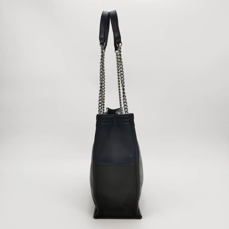 Chanel BoyBag牛皮拼色方形雙C鎖扣單肩包-3