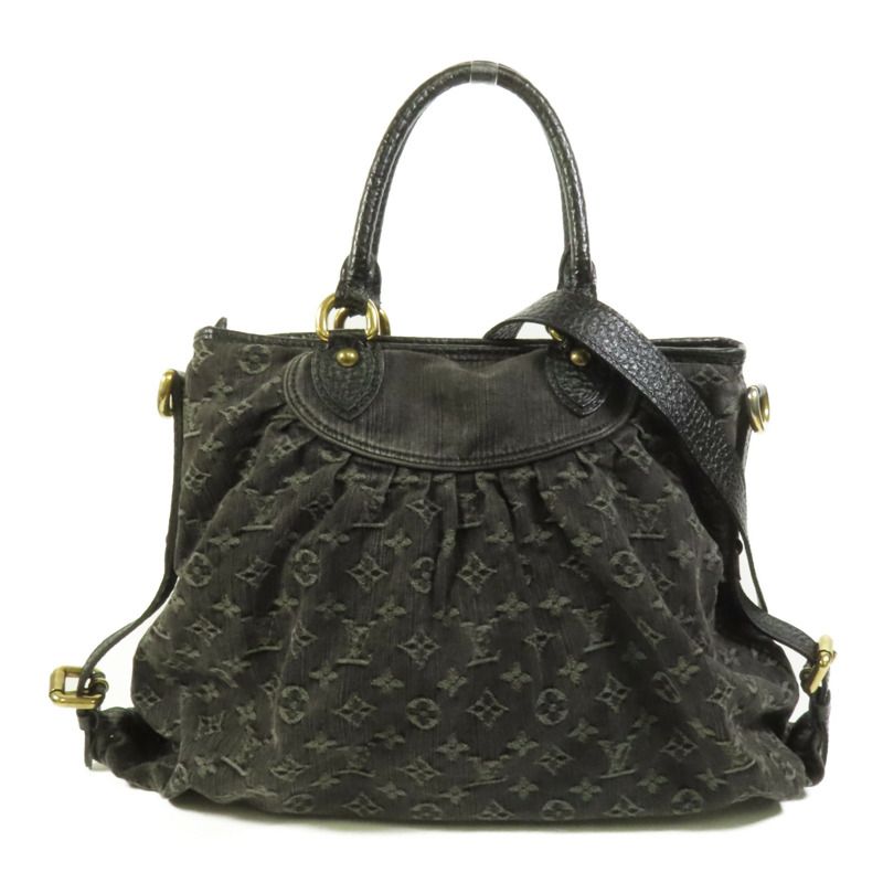 LOUIS VUITTON Monogram Denim Neo Cabby MM金扣手挽肩背兩用袋-0