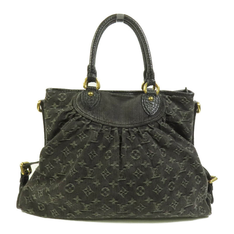 LOUIS VUITTON Monogram Denim Neo Cabby MM金扣手挽肩背兩用袋-1