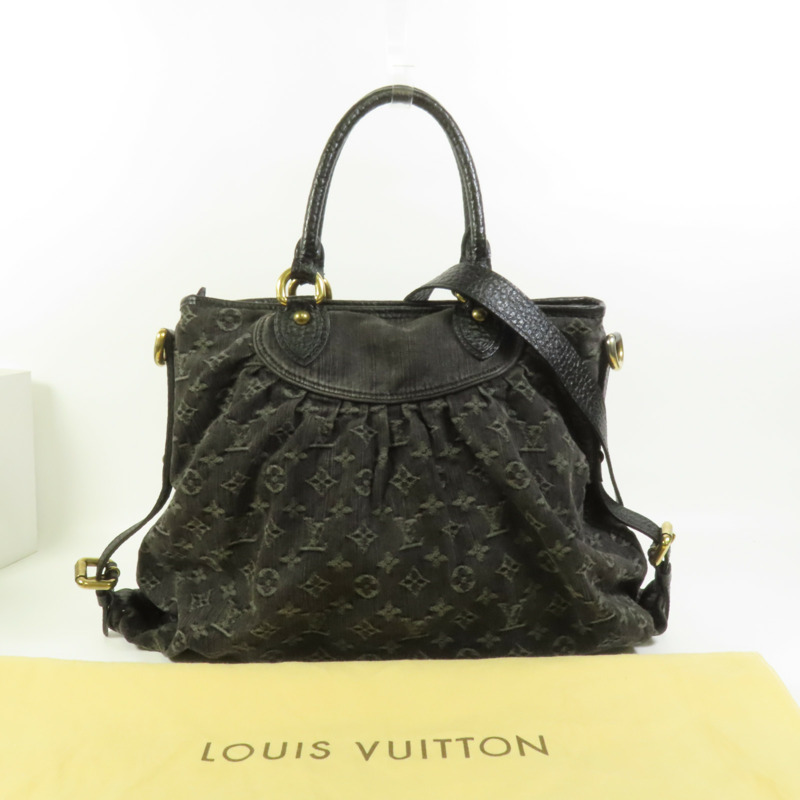 LOUIS VUITTON Monogram Denim Neo Cabby MM金扣手挽肩背兩用袋-11