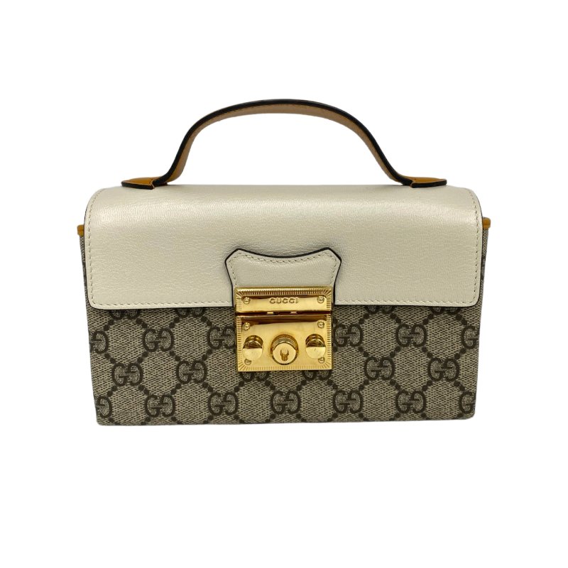 ☆ Gucci 古馳 Beige Coated Canvas Padlock Mini 2Way Bag 652683 米色塗層帆布兩用袋 652683 - 257024526-1