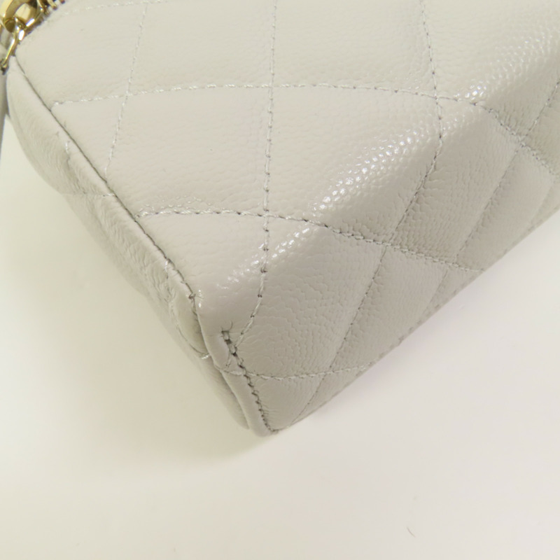 CHANEL 牛皮皮革Vanity Case金扣鏈帶手挽肩背兩用袋-12