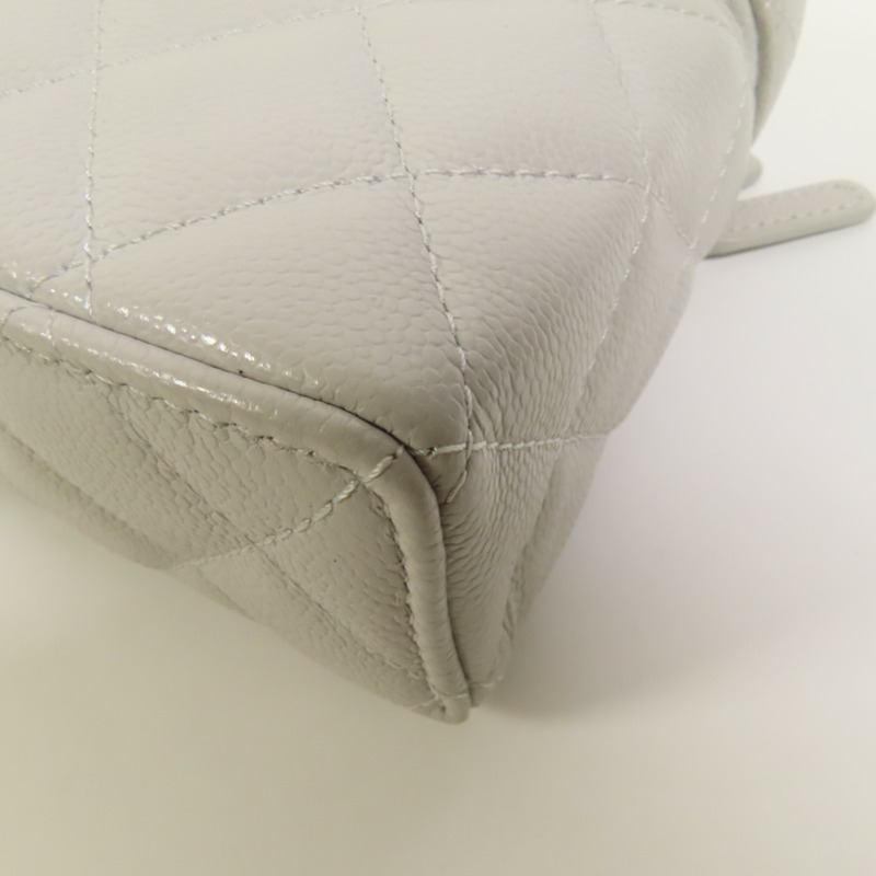 CHANEL 牛皮皮革Vanity Case金扣鏈帶手挽肩背兩用袋-13