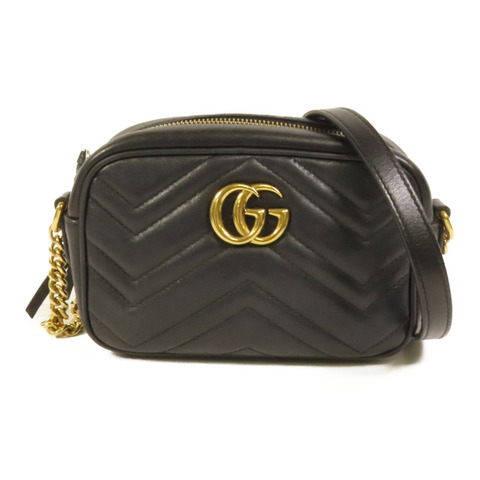GUCCI 牛皮皮革GG Marmont Mini金扣肩背袋