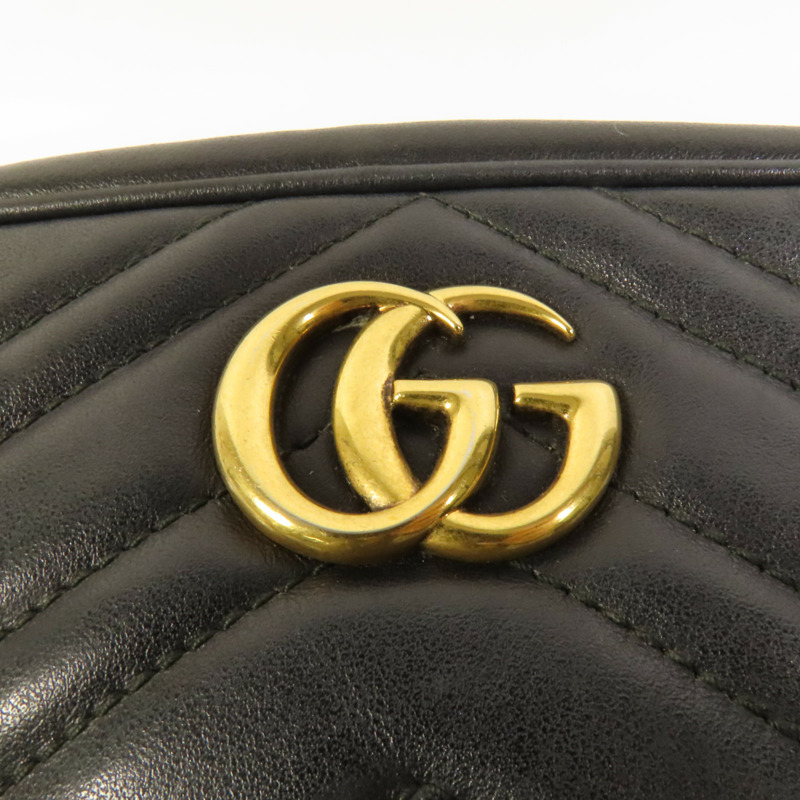 GUCCI 牛皮皮革GG Marmont Mini金扣肩背袋-5