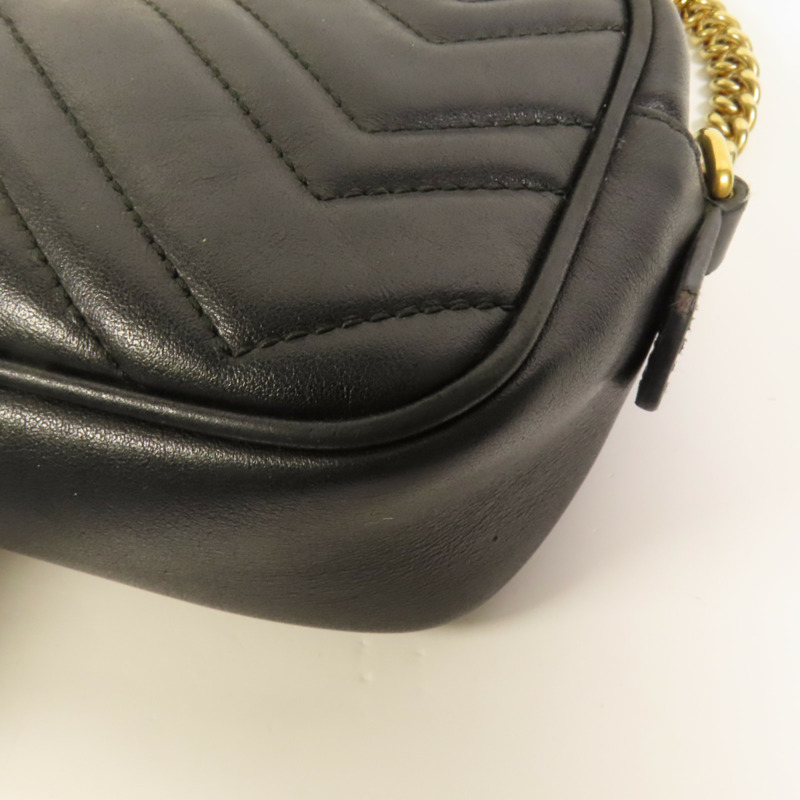 GUCCI 牛皮皮革GG Marmont Mini金扣肩背袋-12