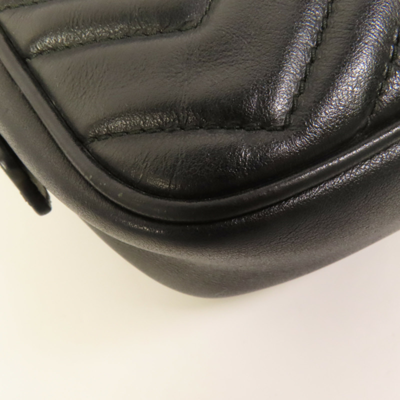 GUCCI 牛皮皮革GG Marmont Mini金扣肩背袋-13