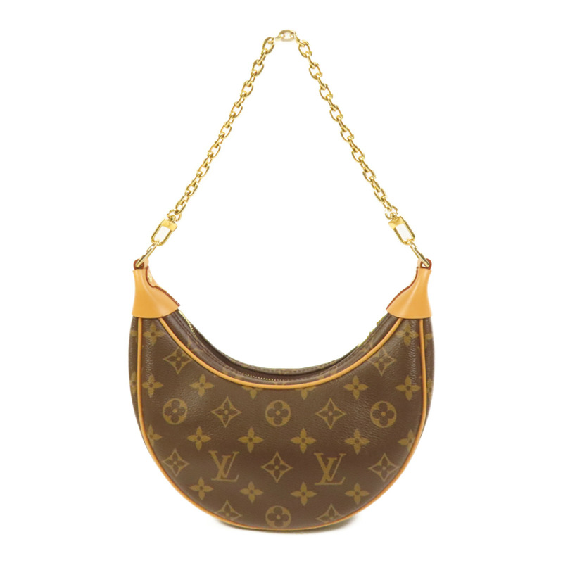 LOUIS VUITTON Monogram Loop金扣肩背袋棕色-1