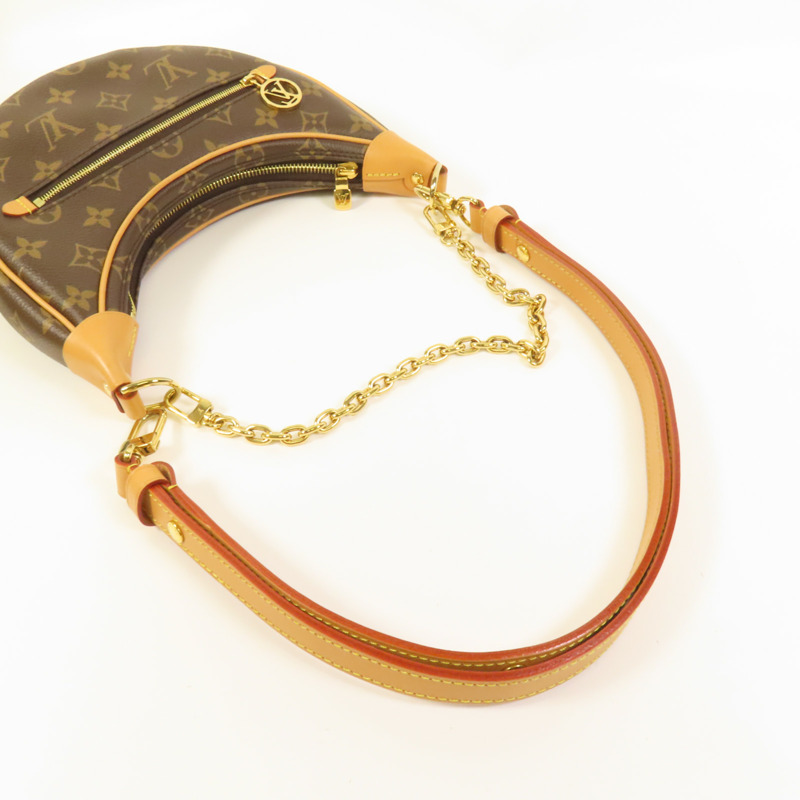 LOUIS VUITTON Monogram Loop金扣肩背袋棕色-4