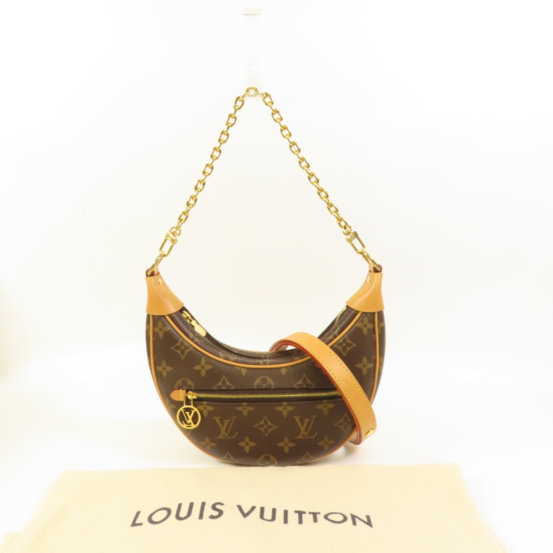 LOUIS VUITTON Monogram Loop金扣肩背袋棕色-9
