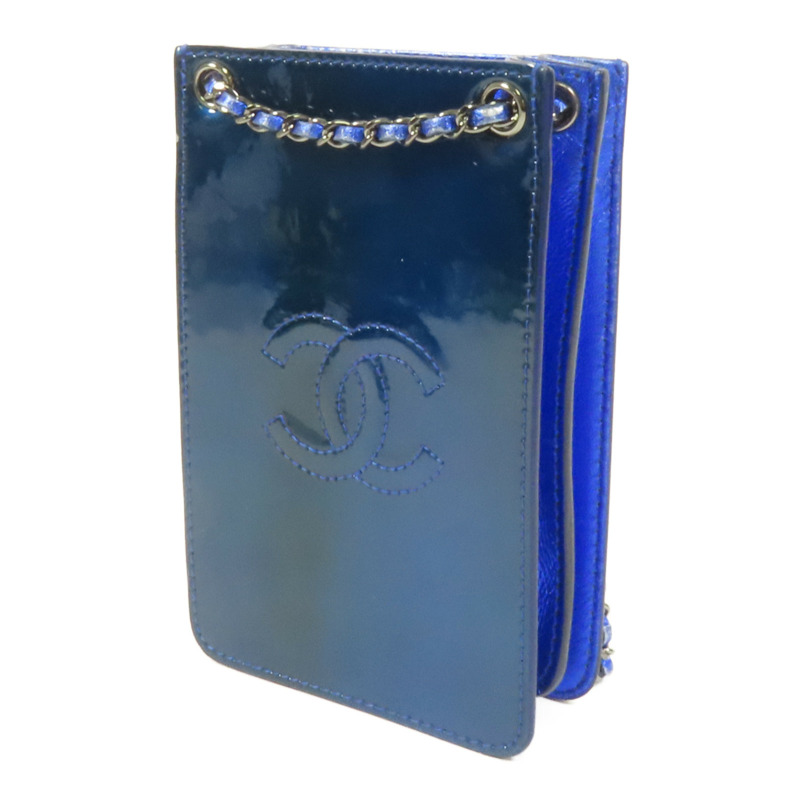 CHANEL 漆皮皮革Chain Shoulder銀扣鏈帶肩背袋-2