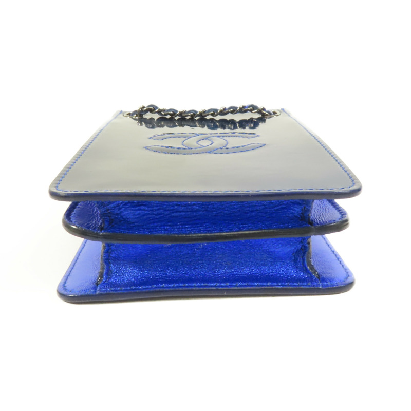 CHANEL 漆皮皮革Chain Shoulder銀扣鏈帶肩背袋-3