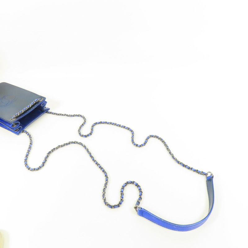 CHANEL 漆皮皮革Chain Shoulder銀扣鏈帶肩背袋-4