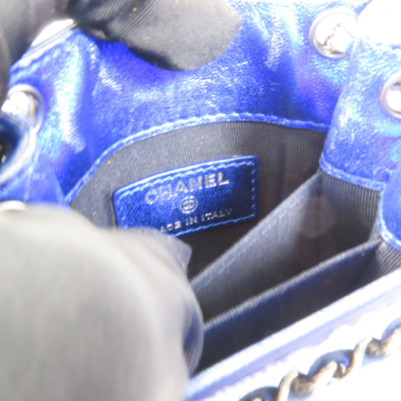 CHANEL 漆皮皮革Chain Shoulder銀扣鏈帶肩背袋-7