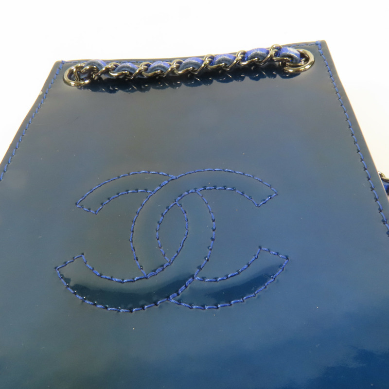 CHANEL 漆皮皮革Chain Shoulder銀扣鏈帶肩背袋-8