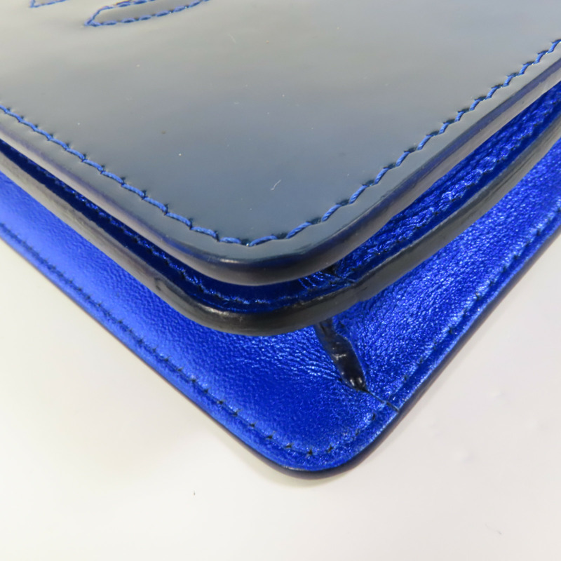 CHANEL 漆皮皮革Chain Shoulder銀扣鏈帶肩背袋-9